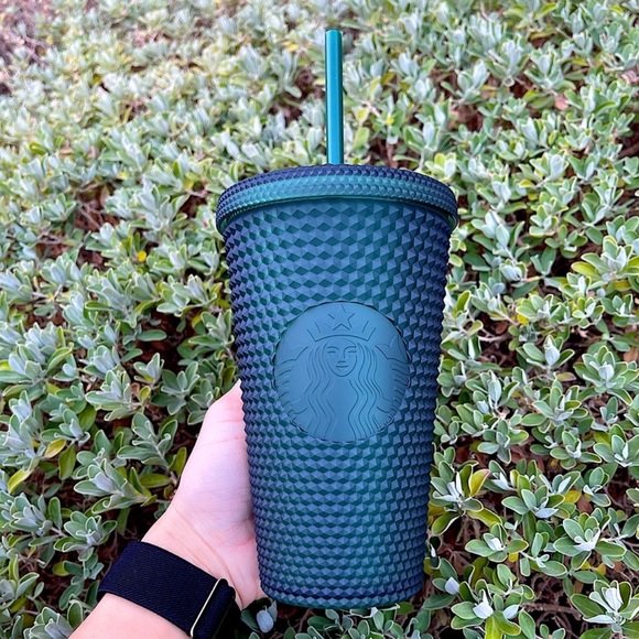 ❌LAST SET❌💚Starbucks Dark Green Jelly Studded cold cup 2022 tumbler set💚 - Picture 3 of 5